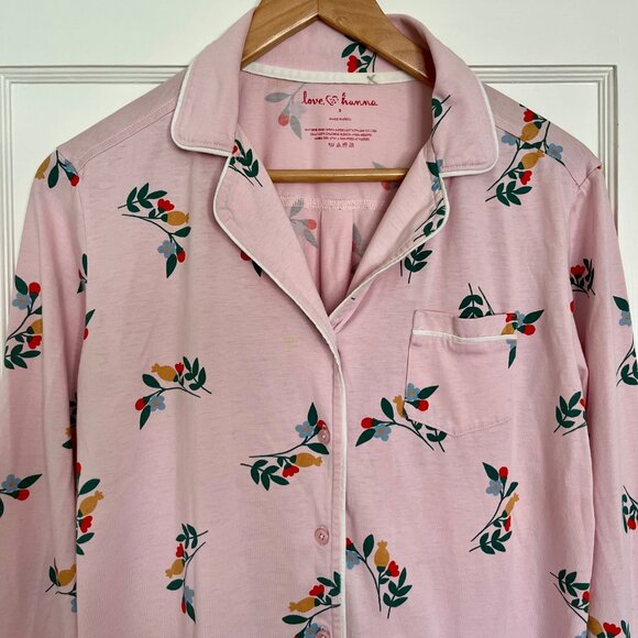 Hanna Andersson Pink Floral Pajamas | 2 Piece Set | Size S - Picture 3 of 8